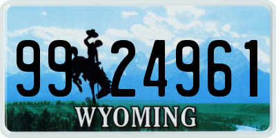 WY license plate 9924961