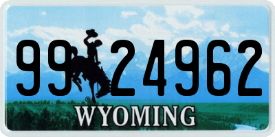 WY license plate 9924962