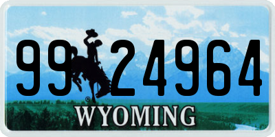 WY license plate 9924964