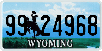 WY license plate 9924968