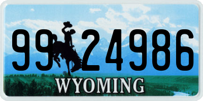 WY license plate 9924986