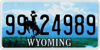 WY license plate 9924989