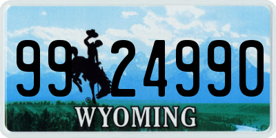 WY license plate 9924990