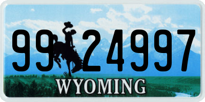 WY license plate 9924997