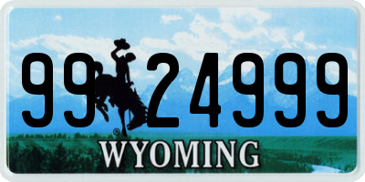 WY license plate 9924999