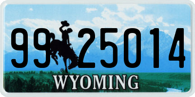 WY license plate 9925014