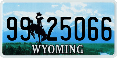 WY license plate 9925066