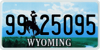 WY license plate 9925095
