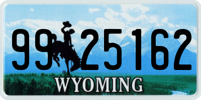 WY license plate 9925162