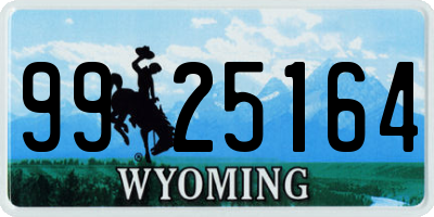 WY license plate 9925164