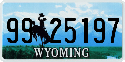WY license plate 9925197
