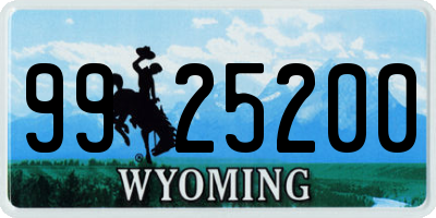 WY license plate 9925200