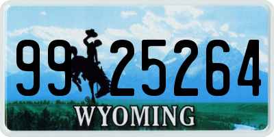 WY license plate 9925264