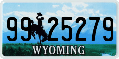 WY license plate 9925279
