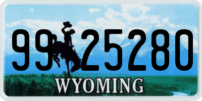 WY license plate 9925280