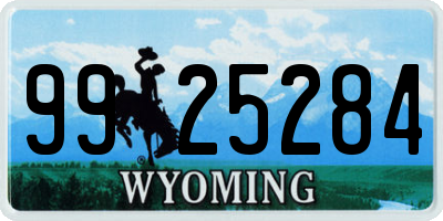 WY license plate 9925284