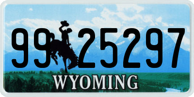 WY license plate 9925297