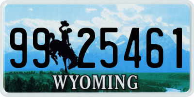 WY license plate 9925461