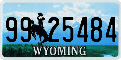 WY license plate 9925484