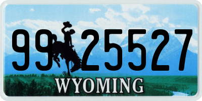 WY license plate 9925527