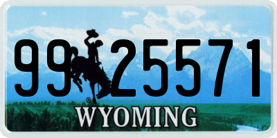 WY license plate 9925571
