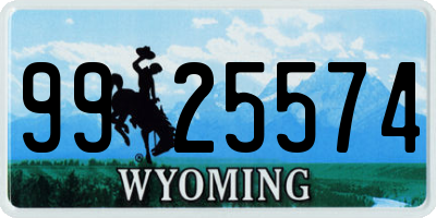 WY license plate 9925574
