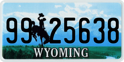 WY license plate 9925638