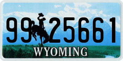 WY license plate 9925661