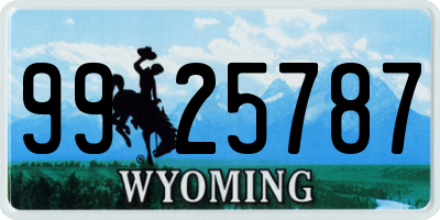 WY license plate 9925787