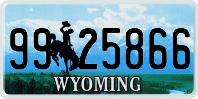 WY license plate 9925866
