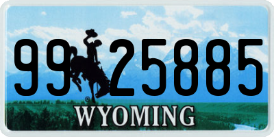 WY license plate 9925885