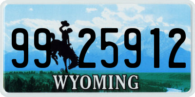 WY license plate 9925912