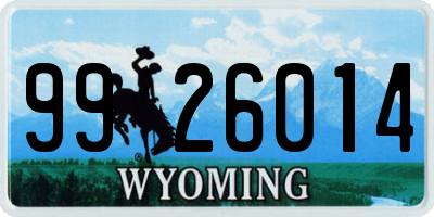 WY license plate 9926014