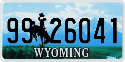 WY license plate 9926041