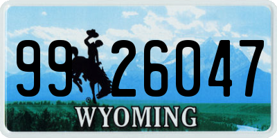 WY license plate 9926047