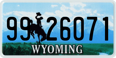 WY license plate 9926071