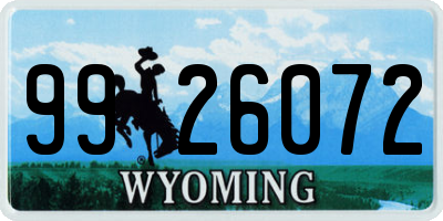 WY license plate 9926072