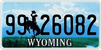 WY license plate 9926082