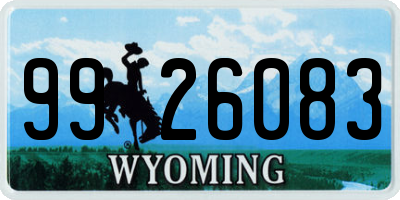 WY license plate 9926083