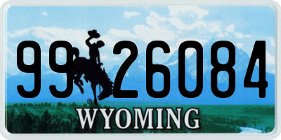 WY license plate 9926084