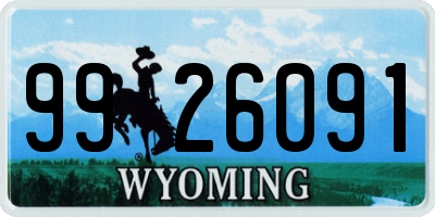 WY license plate 9926091