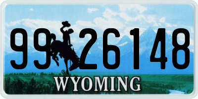 WY license plate 9926148