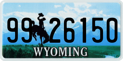 WY license plate 9926150