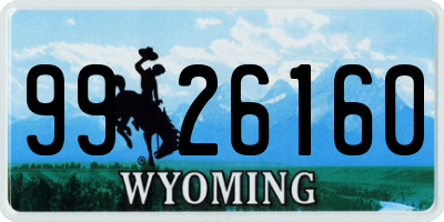 WY license plate 9926160