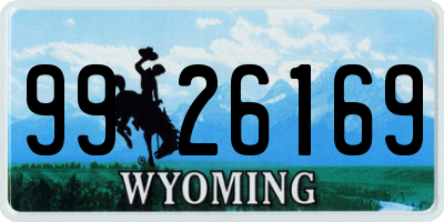 WY license plate 9926169