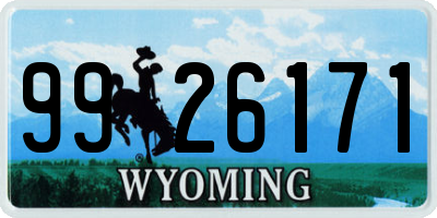 WY license plate 9926171