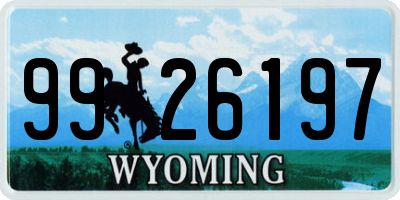 WY license plate 9926197