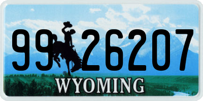 WY license plate 9926207