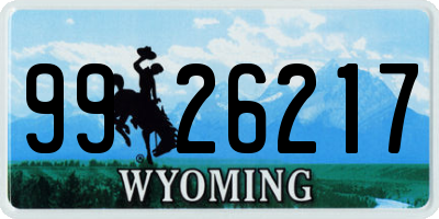 WY license plate 9926217