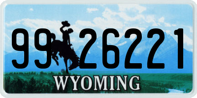 WY license plate 9926221